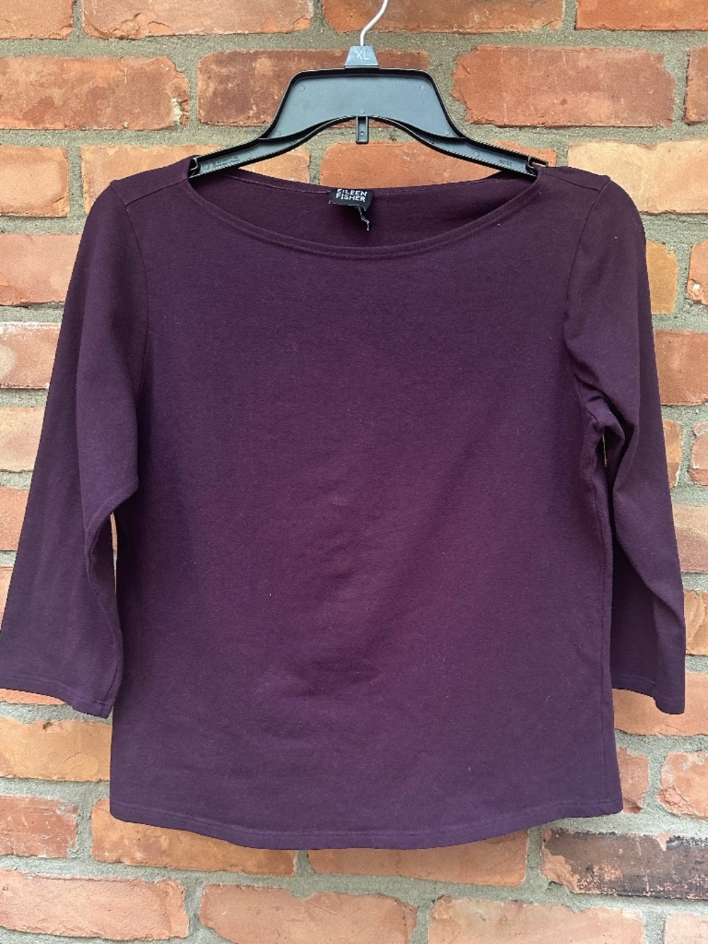 Eileen Fisher Cotton Jersey Top featuring 3/4-length Sleeve ~ XS